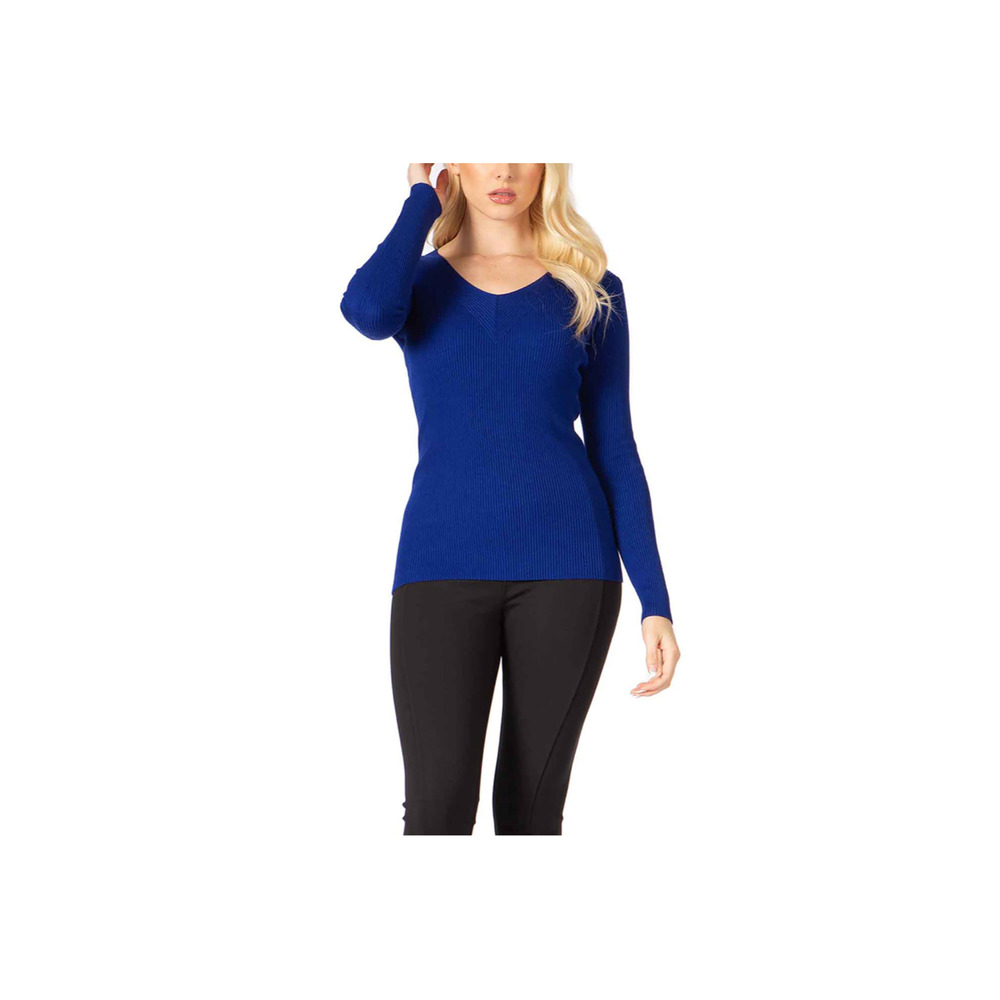 Vertigo Shapely V Neck Rib Pull Over Sweater Size Small $198